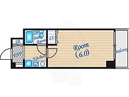 プレサンス天満 1Kの間取図画像