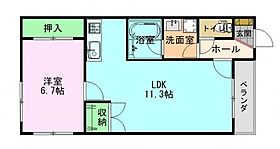 ラ・グリシーヌ 201 ｜ 石川県金沢市粟崎町３丁目（賃貸アパート1LDK・2階・41.71㎡） その2