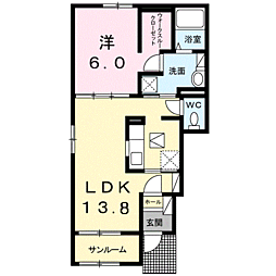 ゴールデン　ステップII 1階1LDKの間取り