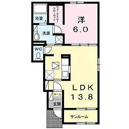 ゴールデン　ステップI 1階1LDKの間取り