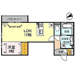 WitNine 1LDKの間取図画像