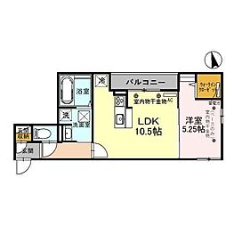 D-residence瓢箪町 1LDKの間取図画像