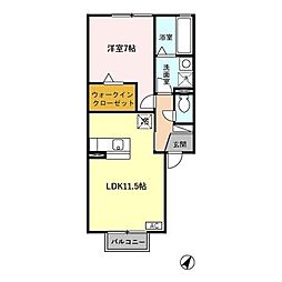 アルモニー駅西 1LDKの間取図画像