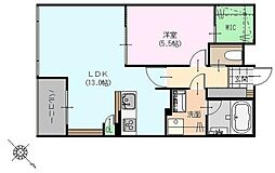 グランバリュー大清台 1LDKの間取図画像