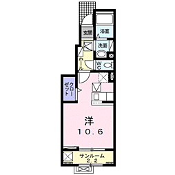 錦ハウス ワンルームの間取図画像