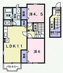 セレーノ1 2LDKの間取図画像