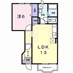 グランリーオ3 1LDKの間取図画像