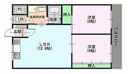 サンバリュー内灘 2LDKの間取図画像
