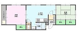 コーポK1 2LDKの間取図画像