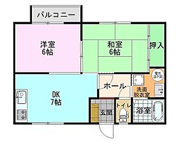 コーポC&M 2DKの間取図画像
