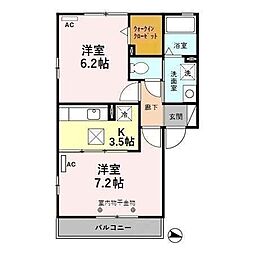 アンジェリーク泉南台ドイ 2Kの間取図画像