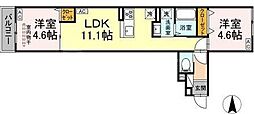 セレスティア南花畑III 2LDKの間取図画像