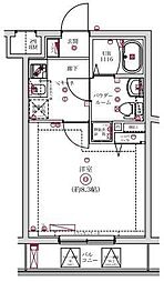 VERXEEDαAYASE 2階1Kの間取り
