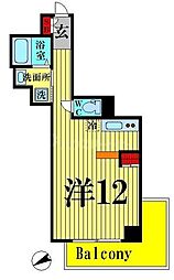 Ｙビル足立江北ティアラ 2階ワンルームの間取り