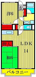 ルミエール新宿 4階2LDKの間取り