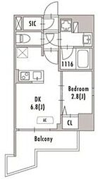 GRAN PASEO亀有 2Kの間取図画像