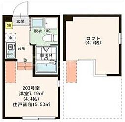 ハーモニーテラス梅田12 1Kの間取図画像