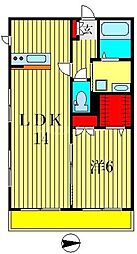 ショコラブラン2 1LDKの間取図画像