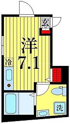 プランドール北千住 ワンルームの間取図画像
