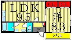アーク和 1LDKの間取図画像