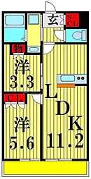 フォレストメゾンクリエウエスト 2LDKの間取図画像