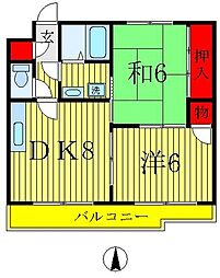 エレガンスパーク 2DKの間取図画像