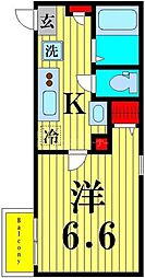 ヴァン・フローラ 1Kの間取図画像