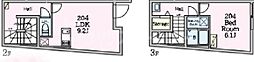 Reberty竹ノ塚 1LDKの間取図画像