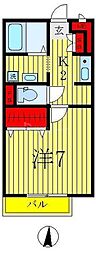 T's 1Kの間取図画像