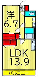 ハシェンダ東和 1LDKの間取図画像