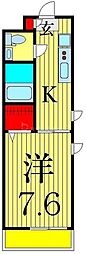 なつめガーデン 1Kの間取図画像