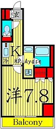 OPENBLOOM綾瀬 1Kの間取図画像