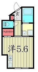 ONE PEACE ワンルームの間取図画像