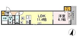セレスティア西亀有 1LDKの間取図画像