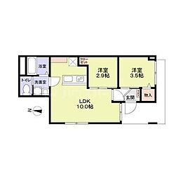リザーブ北綾瀬 2LDKの間取図画像