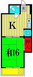 北浦ビル 1Kの間取図画像