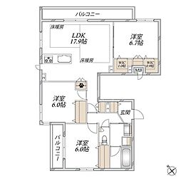 Encore Manor  (アンコールマナー) 3LDKの間取図画像