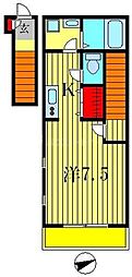 エコーレ 1Kの間取図画像