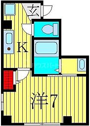 ラヴィエ 1Kの間取図画像