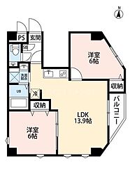 ソラシア小岩 2LDKの間取図画像