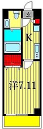 アルファコート立石2 1Kの間取図画像