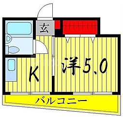 エレガンス綾瀬フィフス 1Kの間取図画像