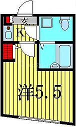 ルミエール四ツ木 1Kの間取図画像