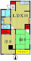 広瀬ハイツ 2LDKの間取図画像