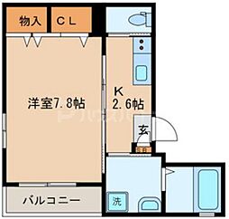 VillagePrintempsKoiwa 1Kの間取図画像