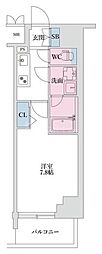 スプランディッド四ツ木 1Kの間取図画像