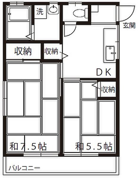 Ａハイツ ｜東京都福生市大字熊川(賃貸アパート2DK・1階・39.75㎡)の写真 その2