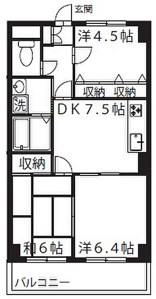 コートエレガンスK 406｜東京都福生市牛浜(賃貸マンション3DK・4階・55.20㎡)の写真 その2
