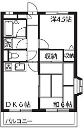 コートエレガンスElle-I 2DKの間取図画像