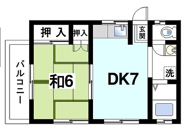 奈良県生駒市松美台(賃貸アパート1DK・3階・30.96㎡)の写真 その2